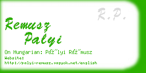 remusz palyi business card